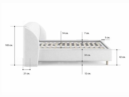 Кровать Сонум Valencia Экокожа Белая 180х200
