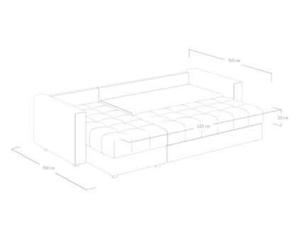 Диван Сонум Megapolis угловой Микровелюр	серый Длина 260 см