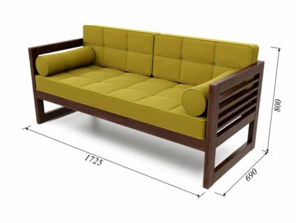 Диван Арско Сега трехместный горчичный Длина 173 см