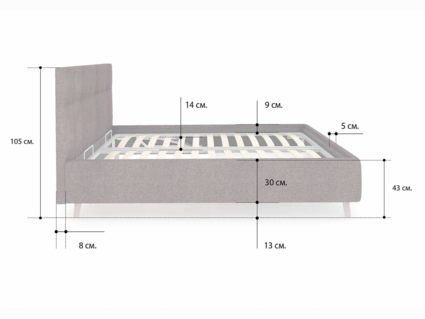 Кровать Сонум Bella Кашемир Синий