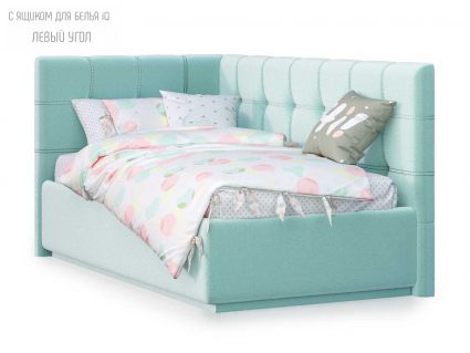 Кровать Nuvola Sabina угловая Velutto 14 (с подъемным механизмом) 90х190