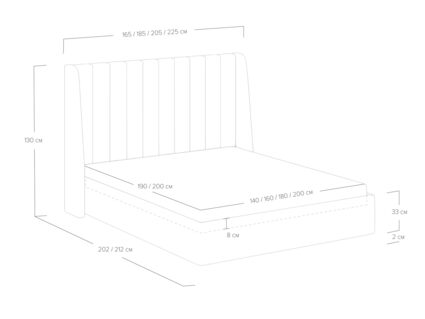 Кровать Сонум Samanta Кашемир светло-серый (с подъемным механизмом) 160х190