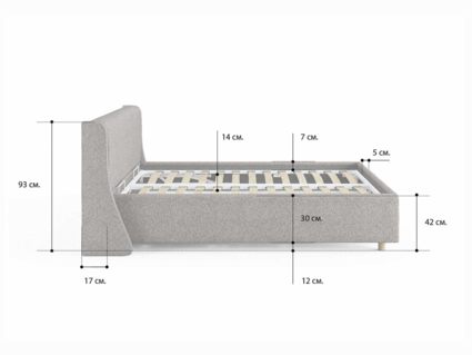 Кровать Сонум Barcelona Кашемир Горчичный (с подъемным механизмом) 90х190
