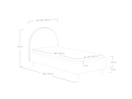 Кровать Сонум Roxy Лофти лазурный (с подъемным механизмом) 120х190