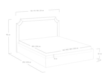 Кровать Сонум Eliot Рогожка Деним 180х200