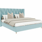 Кровать Beautyson Rebecca велюр Formula 692 голубой (с подъемным механизмом) 200х200